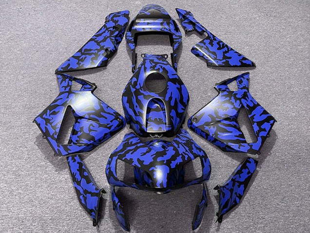 Carenado Moto Honda CBR600RR 2003-2004 - Azul Negro Camouflage