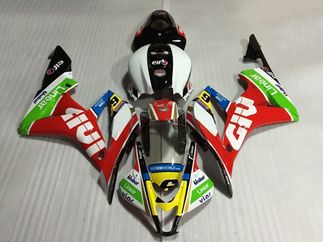 Carenado Moto Honda CBR600RR 2007-2008 - Blanco Rojo Verde Amarillo Negro Brillante Givi 6