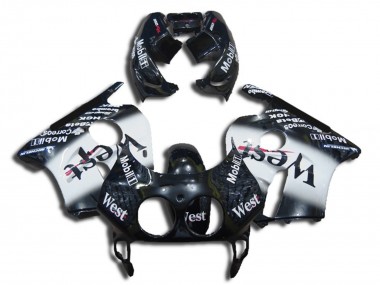 Carenado Moto Honda CBR250RR 1990-1998 - Negro Brillante Blanco West