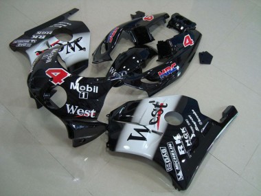 Carenado Moto Honda CBR250RR 1990-1998 - Negro Brillante Blanco West Mobil