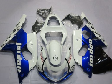 Carenado Moto Suzuki GSXR 1000 2000-2002 - Blanco Azul Jordan