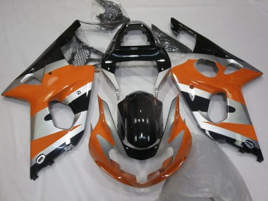 Carenado Moto Suzuki GSXR 1000 2000-2002 - Naranja Plata Negro Brillante OEM Estilo