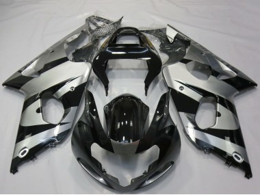Carenado Moto Suzuki GSXR 1000 2000-2002 - Plata Negro Brillante