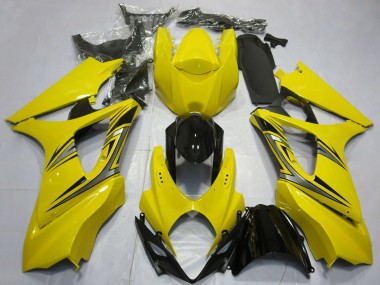 Carenado Moto Suzuki GSXR 1000 2007-2008 - Amarillo Negro Brillante OEM Estilo