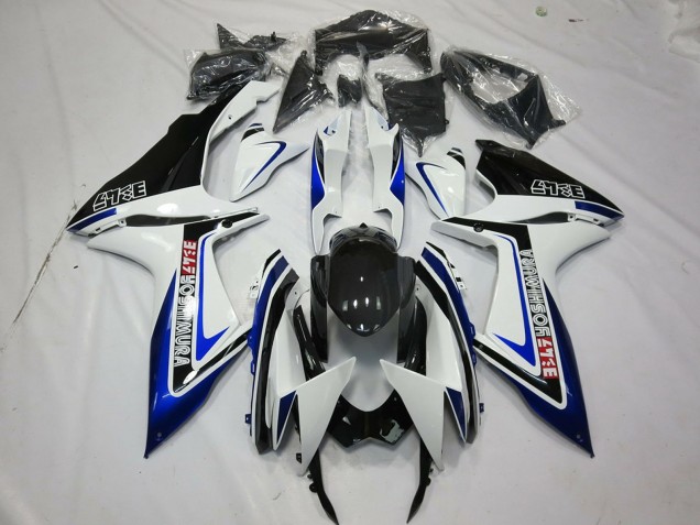 Carenado Moto Suzuki GSXR 600 / GSXR 750 2011-2024 - Blanco Azul Negro Brillante Alstare