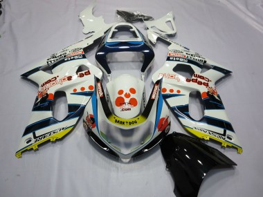 Carenado Moto Suzuki GSXR 600 / GSXR 750 2001-2003 - Blanco Azul Rojo Amarillo Spots