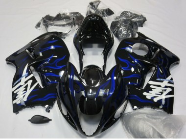 Carenado Moto Suzuki GSXR 1300 1996-2007 - Negro Brillante Azul Llama