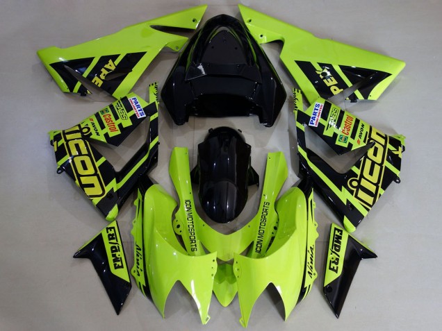Carenado Moto Kawasaki ZX10R 2004-2005 - Alta Visibilidad Amarillo Negro