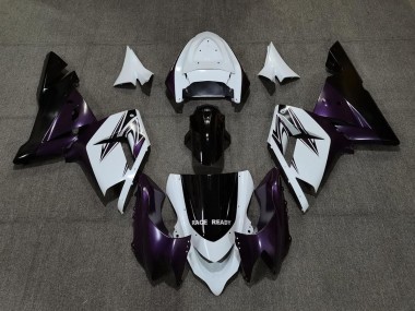 Carenado Moto Kawasaki ZX10R 2004-2005 - Blanco Púrpura Negro