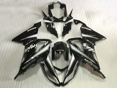 Carenado Moto Kawasaki ZX6R 2013-2018 - Negro Brillante Blanco