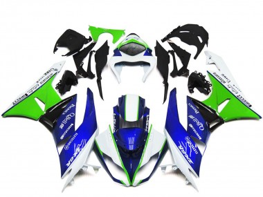 Carenado Moto Kawasaki ZX6R 2009-2012 - Blanco Verde Azul Negro