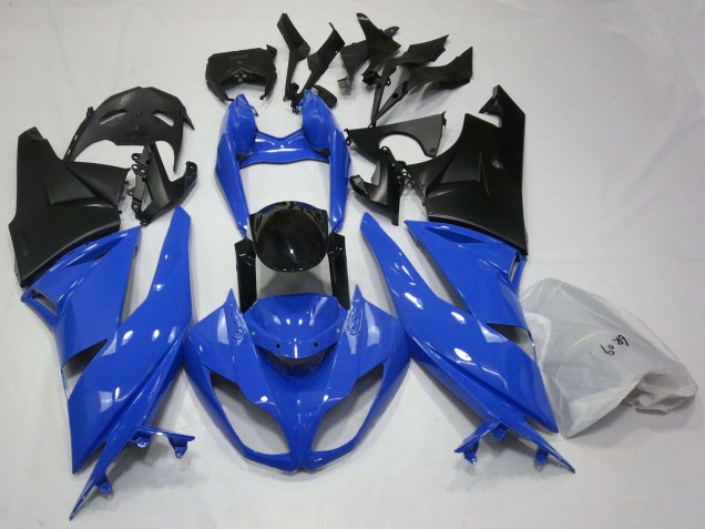 Carenado Moto Kawasaki ZX6R 2009-2012 - Azul Negro Brillante Negro Mate