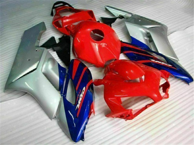 Carenado Moto Honda CBR1000RR 2004-2005 - Plata Rojo Azul Negro Raya