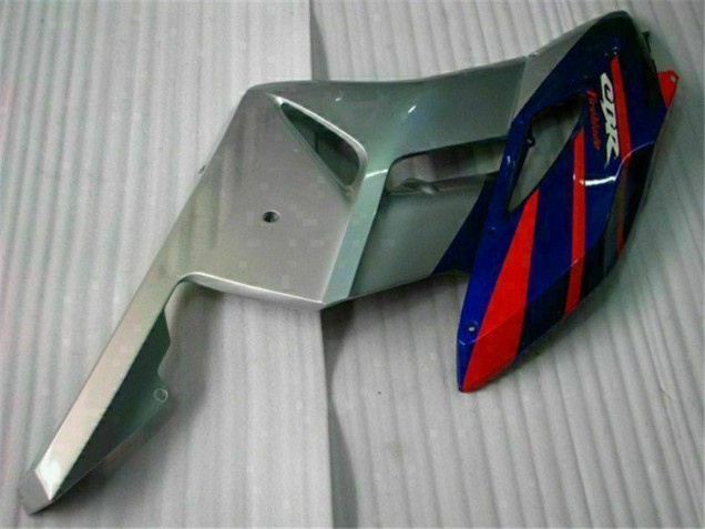 Carenado Moto Honda CBR1000RR 2004-2005 - Plata Rojo Azul Negro Raya