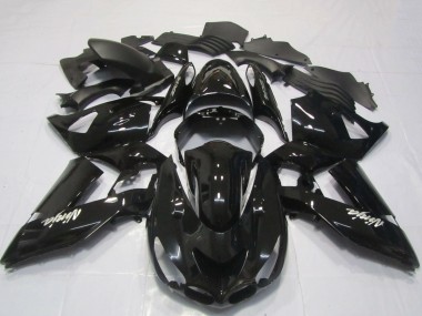 Carenado Moto Kawasaki ZX14R 2006-2011 - Negro Brillante Blanco Ninja
