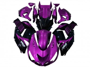 Carenado Moto Kawasaki ZX14R 2006-2011 - Púrpura Negro Brillante Blanco Ninja