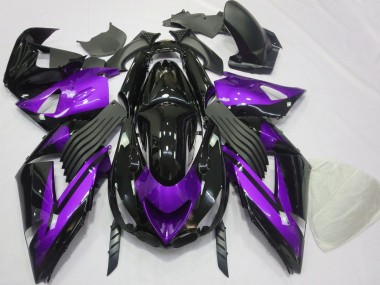 Carenado Moto Kawasaki ZX14R 2006-2011 - Púrpura Negro Brillante
