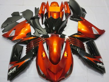 Carenado Moto Kawasaki ZX14R 2006-2011 - Naranja Negro Brillante