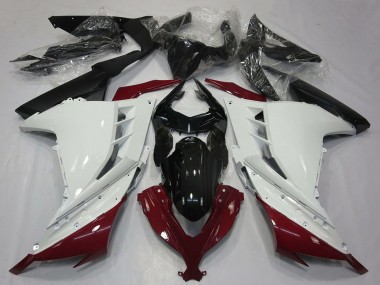 Carenado Moto Kawasaki Ninja 300 2013-2024 - Blanco Rojo Granate Negro