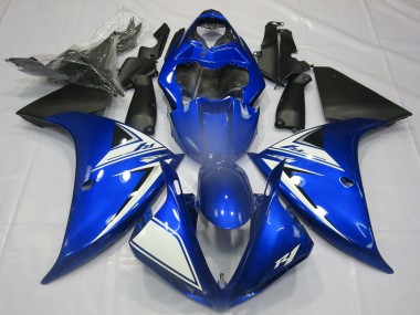Carenado Moto Yamaha R1 2012-2014 - Azul Blanco Negro Mate
