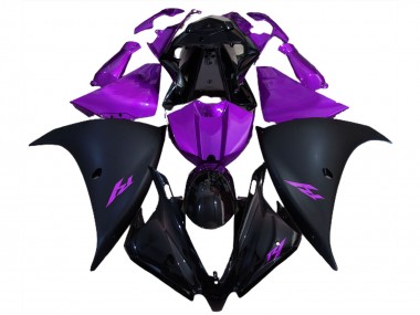 Carenado Moto Yamaha R1 2012-2014 - Negro Brillante Negro Mate Púrpura