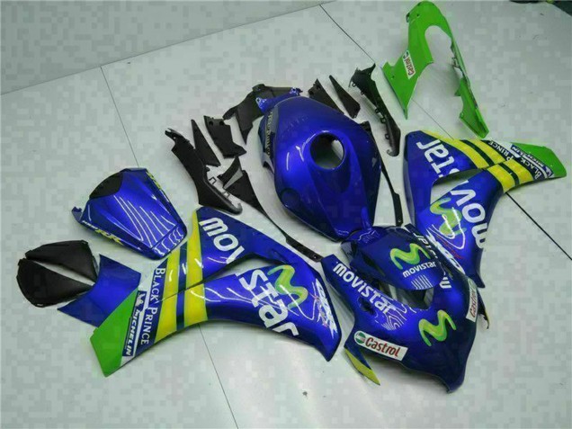 Carenado Moto Honda CBR1000RR 2008-2011 - Azul Amarillo Verde MoviStar Castrol