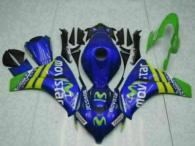 Carenado Moto Honda CBR1000RR 2008-2011 - Azul Amarillo Verde MoviStar Castrol