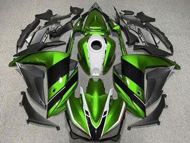 Carenado Moto Yamaha R3 2015-2018 - Verde Blanco Negro Brillante