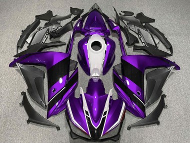 Carenado Moto Yamaha R3 2015-2018 - Púrpura Blanco Negro Brillante