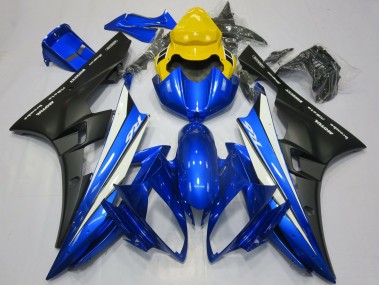 Carenado Moto Yamaha R6 2006-2007 - Amarillo Azul Blanco Negro Mate Motul