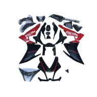 Carenado Moto ABS Aprilia RSV4 1000 2009-2015 - Negro Mate Rojo