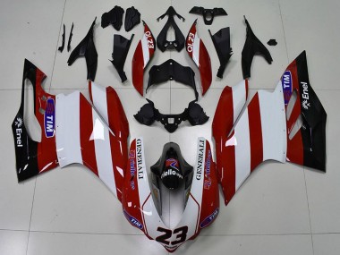 Carenado Moto Ducati 959 1299 2015-2020 - Blanco Rojo Negro Brillante Generali Tim 23