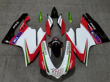 Carenado Moto Ducati 959 1299 2015-2020 - Blanco Rojo Verde Negro Brillante Generali Tim 69