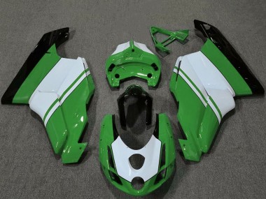 Carenado Moto Ducati 749 999 2003-2004 - Blanco Verde Negro Brillante