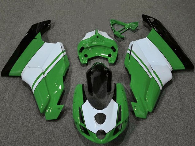 Carenado Moto Ducati 749 999 2003-2004 - Blanco Verde Negro Brillante