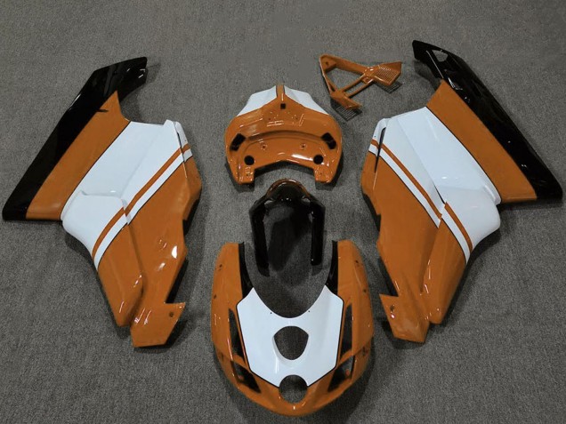 Carenado Moto Ducati 749 999 2003-2004 - Blanco Naranja Negro Brillante