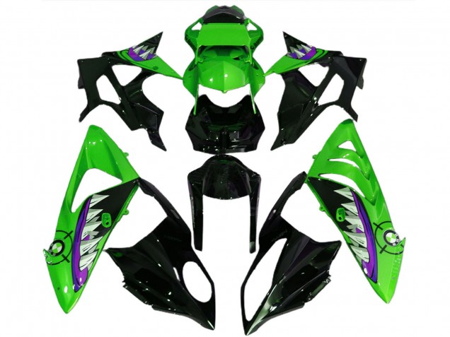 Carenado Moto BMW S1000RR 2017-2018 - Verde Púrpura Negro Brillante Tiburón