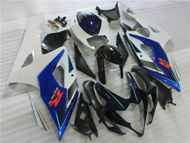 Kits Carenados Moto Suzuki GSXR 1000 2005-2006 - Blanco Azul Negro Brillante