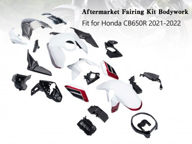 Carenado Moto Honda CB650R 2019-2022 - Blanco Negro Rojo
