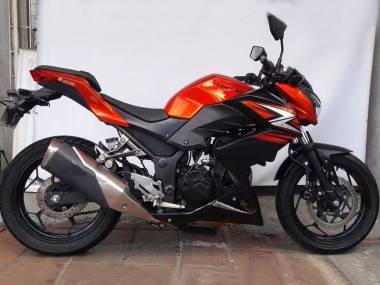 Carenado Moto Kawasaki Z250/Z300 2015-2016 - Naranja Rojo Negro Mate