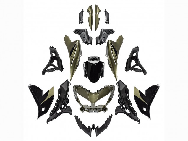 Carenado Moto Kawasaki Versys 650 2022-2025 - Verde Oscuro Negro