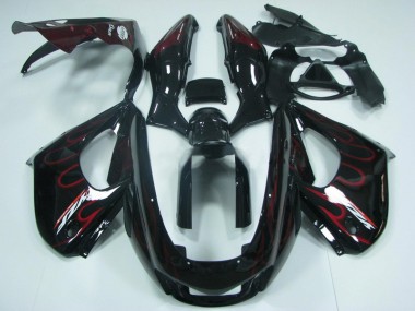 Carenados Moto Yamaha YZF 1000R Thunderace 1997-2007 - Negro Rojo Llama