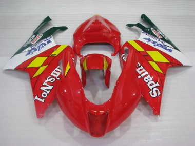 Carenado Moto Aprilia RSV1000 2003-2006 - Rojo Amarillo Blanco Spains No1 Valsir Castrol