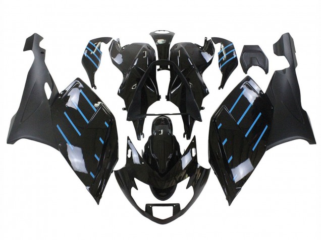 Carenado Moto BMW K1200S 2005-2010 - Negro Brillante Negro Mate Azul Línea