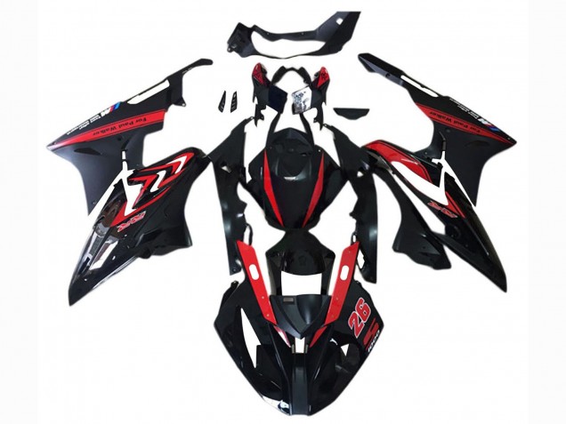 Carenados Moto BMW S1000RR 2017-2018 - Rojo Negro Brillante Negro Mate