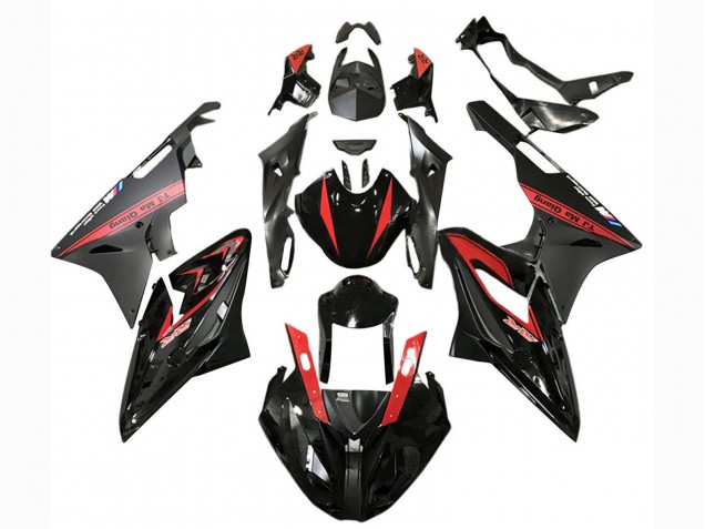 Carenado Moto BMW S1000RR 2017-2018 - Rojo Negro Brillante Negro Mate