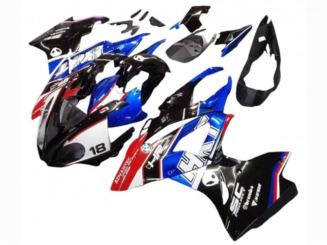 Kits Carenado Moto BMW S1000RR 2017-2018 - Blanco Azul Rojo Negro Brillante