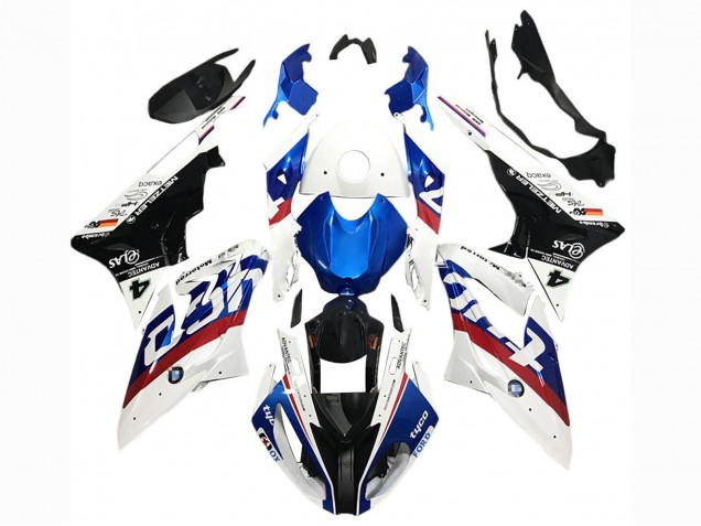 Carenado Moto BMW S1000RR 2017-2018 - Blanco Azul Rojo Negro Brillante Tyco