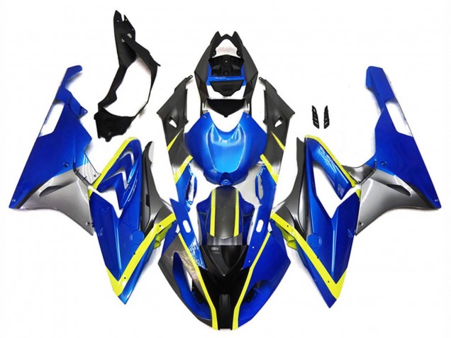 Carenado Moto BMW S1000RR 2017-2018 - Plata Azul Amarillo