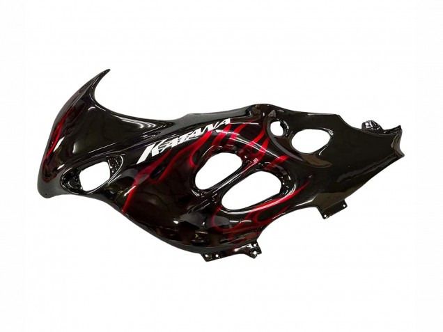 Carenado Moto Suzuki GSX600F/GSX750F 2004-2006 - Negro Brillante Rojo Llama